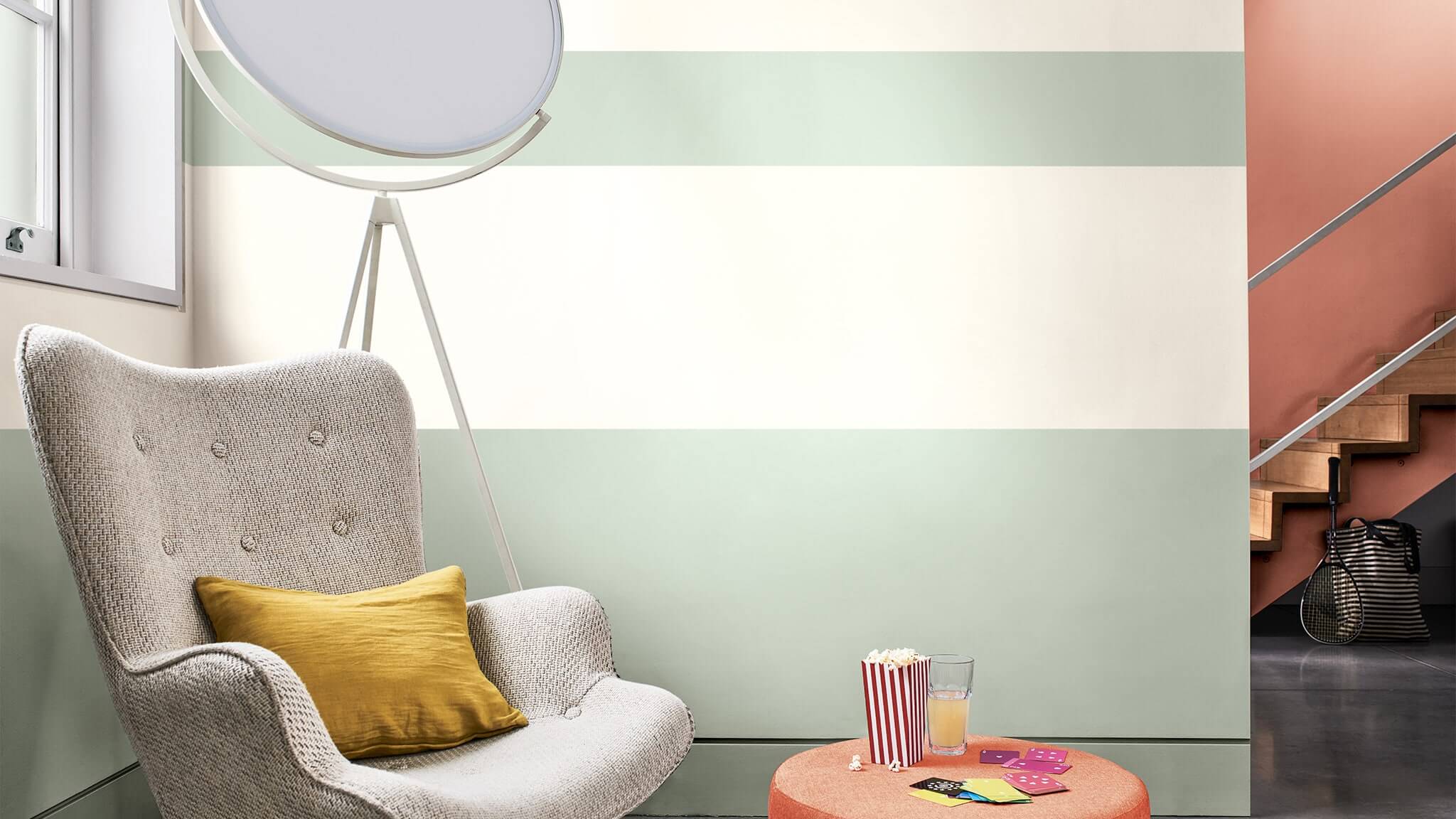 Comment peindre des bandes sur un mur en 7 étapes simples duluxvalentine